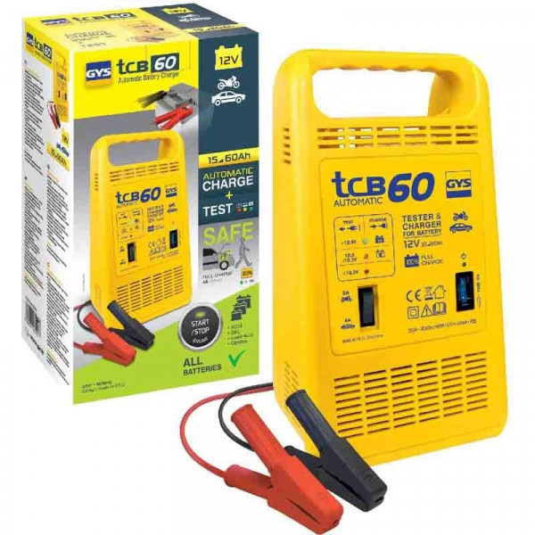 CHARGEUR AUTO TESTEUR BATTERIE AUTO/MOTO 12V 60AH GYS TCB 60