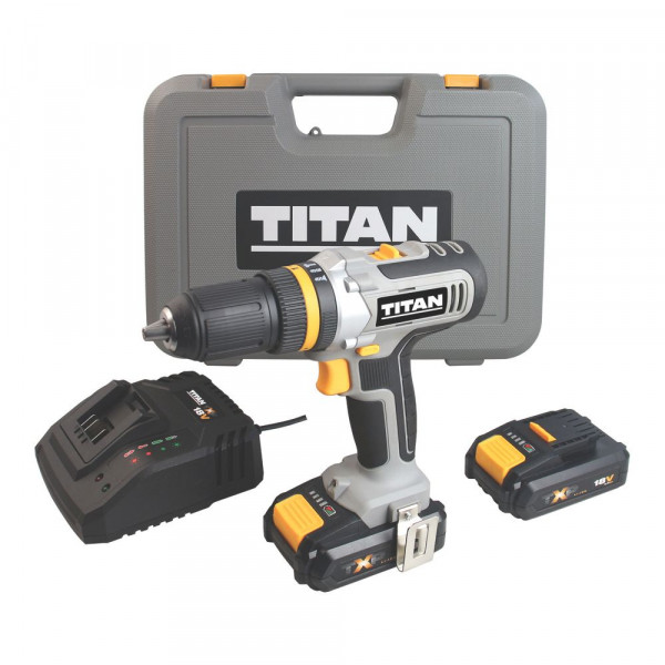 PERCEUSE VISSEUSE SS FIL 18V 2A TITAN TTI884COM 2BATT