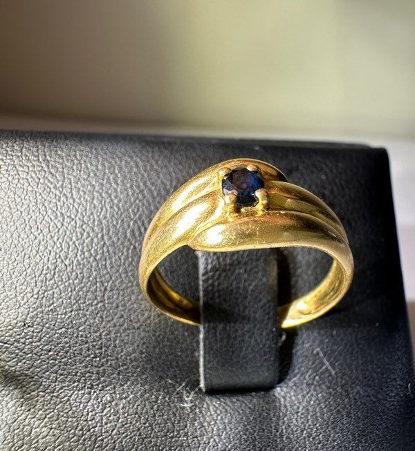 BAGUE PIERRE BLEU OR 18K 2.78GR