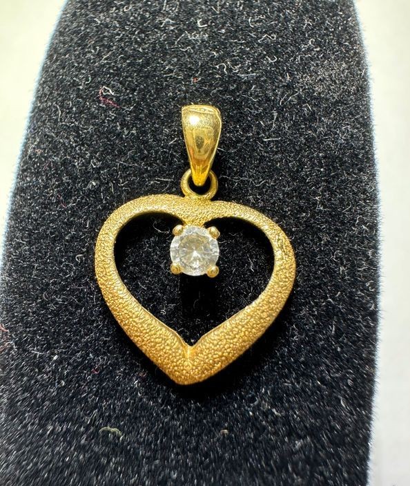 PENDENTIF COEUR PIERRE OR 18K 1.02GR